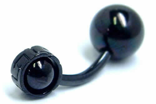 ボディピアスデコパーツ（ブラックエターナル） サージカルステンレス 14G用 16G用 18G用 ネジボール用カスタムパーツ 黒色 デコレーション ボディピアス キャッチ用パーツ バーベル用 サーキュラー用 ラブレット用 バナナバーベル用