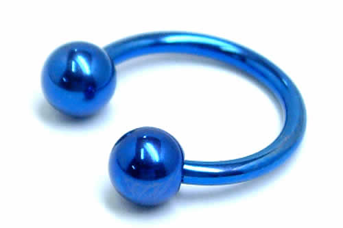 [ 14G チタングレード23 青色 リング型 ネジタイプ ] ブルーチタンサーキュラーバーベル ボールパーツ 14ゲージ 14Ga ボディピアス 軟骨 ヘリックス チタン チタン合金 ファーストピアス ニッケルフリー 耳 軟骨 ヘリックス トラガス スクランパー フープ型 セプタム 鼻