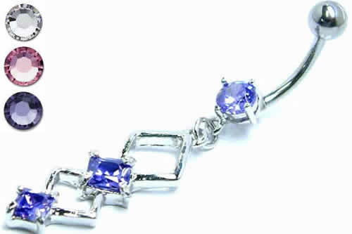 リボンチャームへそピアス 14ゲージ 14G ヘソピアス 臍ピアス メンズ レディース ボディピアス ボディーピアス サージカルステンレス316L バナナバーベル カーブバーベル 低アレルギー ネイブル ヘソピ ラインストーン ジルコニア