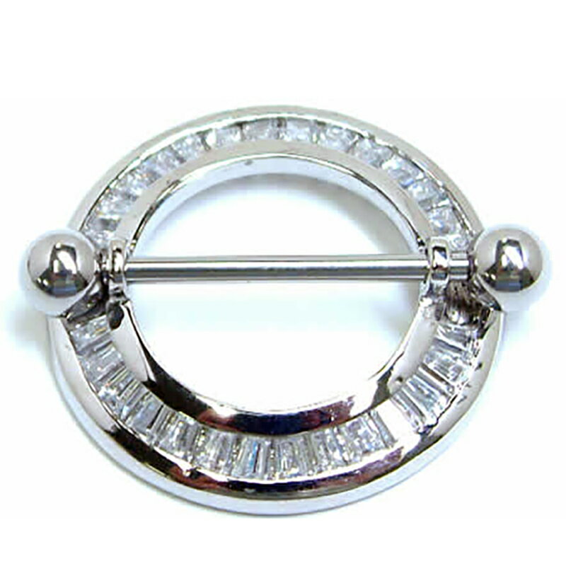 [ 14G ニップル 乳首 ] ラーニップルピアス ストレートバーベル シールド 14ゲージ 胸 乳輪 ボディピア..