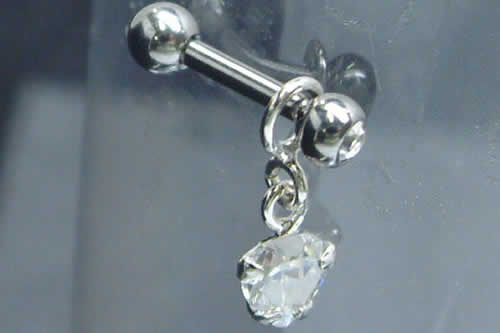 ロイヤルハートチャームヘリックス ストレートバーベル 16ゲージ 16G 軟骨ピアス ボディピアス サージカルステンレス316L 低アレルギー メンズ レディース ジュエル ネジボール ラインストーン ジルコニア 揺れる シルバー925 ボディーピアス トラガス アンテナヘリ