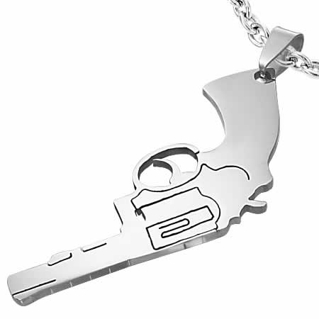 GUNドッグタグ 銃 ガン 弾丸 銃弾 サージカルステンレス316L ネックレス パーツ メンズ レディース トップ ペア ステンレスペンダントトップ ステンレ...