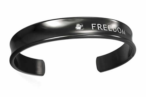ブラックフリーダム バングル アームレット 腕輪 サージカルステンレス316L メンズ レディース 腕輪 手首 アクセサリー 二の腕 フリーサイズ 腕 ブレスレ...