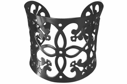 ブラックシフォン ステンレス バングル アームレット 腕輪 サージカルステンレス316L メンズ レディース 腕輪 手首 アクセサリー 二の腕 フリーサイズ 腕...