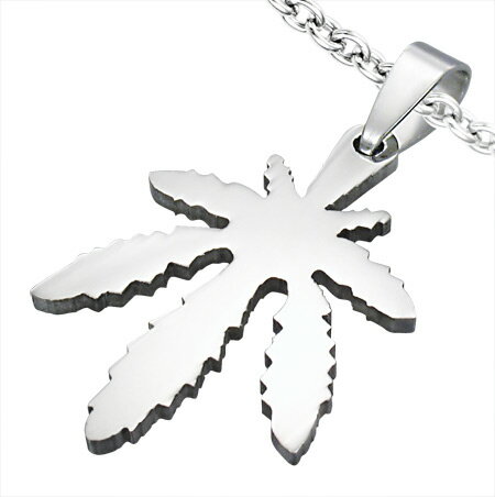 マリファナステンレスペンダントトップ ガンジャ サージカルステンレス316L ネックレス トップ ステンレスパーツ チョーカー メンズ レディース 低アレルギー