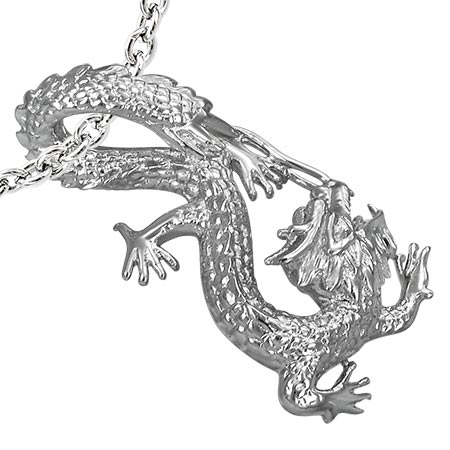 昇竜ステンレスペンダント ドラゴン 立体 龍 3D 大きい 