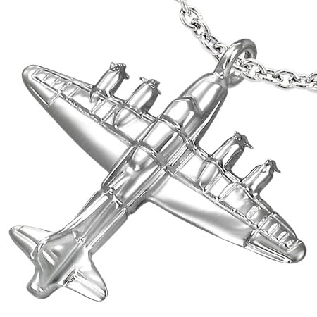 戦闘機ステンレスペンダント 飛行機 サージカルステンレス316L ネックレス トップ ステンレスパーツ チョーカー メンズ レディース 低アレルギー プレゼント...