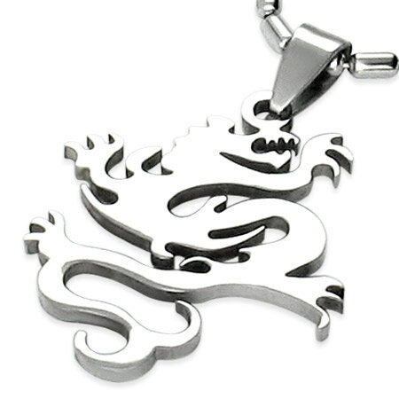 ファイヤードラゴントライバルステンレスペンダント 龍 竜 サージカルステンレス316L ネックレス パーツ メンズ レディース トップ ペア ステンレスパーツ ...