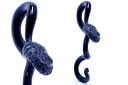 バジリスクホーンピアス/6ゲージ （6G）蛇 ヘビ スネイク スネーク ボディピアス 水牛の角や骨 金属アレルギー対応 メンズ レディース インディアンジュエリー 手作り ボヘミアン ペア 黒色は角 白色は骨 おもしろ ユニーク 個性