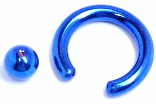 ［10G 高品質 チタングレード23］ ブルーチタンキャプティブビーズリング 10ゲージ 定番 チタン製ハイポリッシュ ボディピアス メンズ レディース ファーストピアス セカンド 軟骨 へそピアス ヘリックス トラガス リング型 青色 内径 大きい 小さい ニッケルフリー