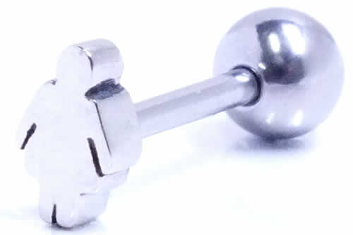 ピクトバーベル（女子） 14ゲージ 14G 軟骨 耳 ヘリックス トラガス アンテナ 舌ピアス ベロ ボディピアス メンズ レディース ストレートバーベル おもしろ 個性 面白い 内径 長い 短い サージカルステンレス316L 両側ネジパーツ組み換え可能 ペア 人間 人型 ピクトさん