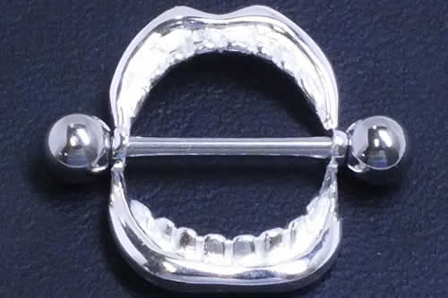 [ 14G ニップル 乳首 ] ビッグマウスニップルピアス おもしろ クチビル 唇 口 ストレートバーベル シールド 14ゲージ 胸 乳輪 ボディピアス メンズ レディース サージカルステンレス316L ボディーピアス 乳首ピアス ジュエリー 面白い オモシロ 別売り16Gに変更可能