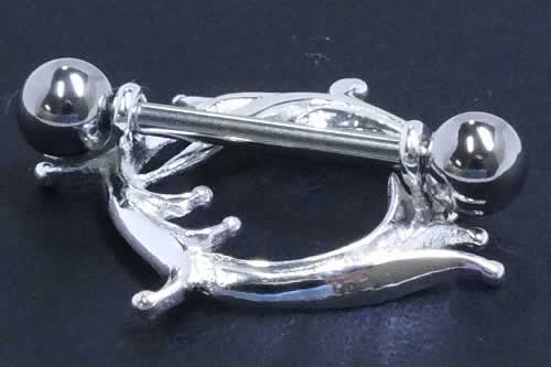 [ 14G ニップル 乳首 ] ボルテックスニップルピアス ストレートバーベル シールド 14ゲージ 胸 乳輪 ボディピアス メンズ レディース サージカルステンレス316L ボディーピアス 乳首ピアス ジュエリー アクセサリー 別売り16Gに変更可能