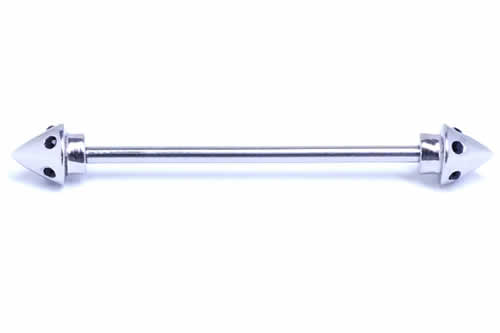 ピアス専門ショップGreen Piercingの［14G インダストリアル 長いバーベル］ポポロ ストレートバーベル 14ゲージ ボディピアス メガバーベル メンズ レディース 内径が長い ロングバーベル 軟骨 ピアスをつなぐ パーツもシャフトもサージカルステンレス316L 両側ともネジパーツ組換え可能 おもしろ｜アングル2