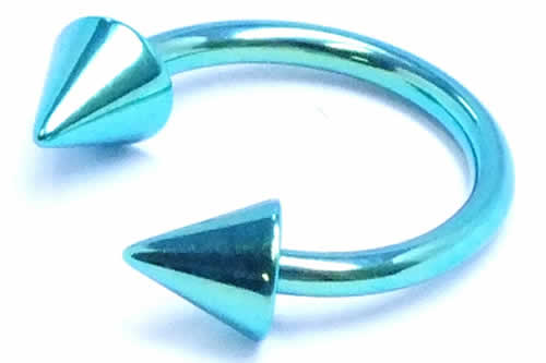 [ 14G チタングレード23 緑色 リング型 ネジタイプ ] グリーンチタンサーキュラーバーベル コーンパーツ 14ゲージ 14Ga ボディピアス 軟骨 ヘリックス チタン チタン合金 セプタム 鼻 ニッケルフリー 耳 軟骨 ヘリックス トラガス スクランパー フープ型