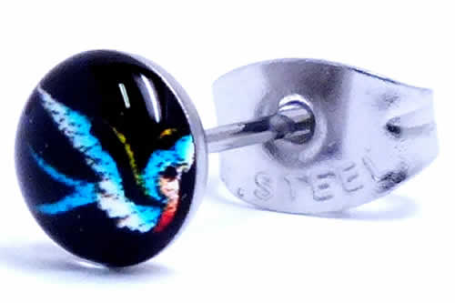 ブルバードステンレスピアス 1個販売 青い鳥 幸運 幸せ サージカルステンレス316L 20G 20ゲージ メンズ レディース 耳 軟骨 スタッドピアス キャッ...