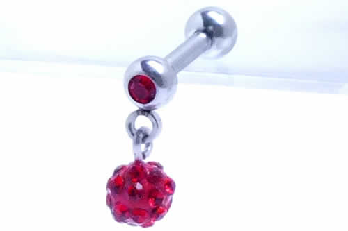 [ 細い 16G ボディピアス ストレートバーベル] ジェムチャームヘリックス 16ゲージ 16Ga ボディーピアス サージカルステンレス316L 揺れる メンズ レディース ジルコニア ラインストーン ヘリックス 軟骨 トラガス ネジボール アンテナヘリ 耳たぶ プレゼント 赤色 レッド