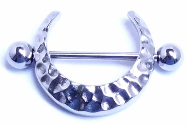 [ 14G メンズ ニップル ヘリックス ] エンボス ストレートバーベル チャーム 14ゲージ 軟骨 乳首 胸 耳 乳輪 ボディピアス メンズ レディース サージカルステンレス316L 揺れる ボディーピアス シールド 木槌で叩いた感じ 鏡面 別売り16Gに変更可能