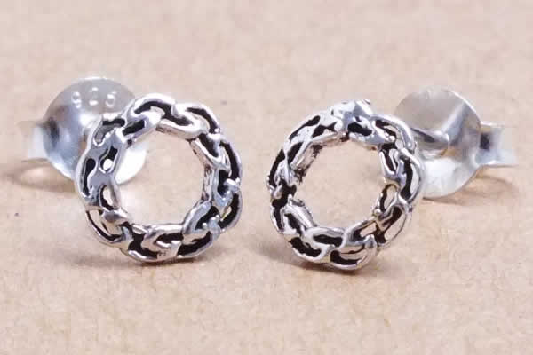 ダブルワイヤーリングスタッドピアス/1ペア 両...の紹介画像3