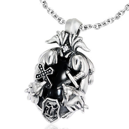 紋章ストーンステンレスペンダント天...