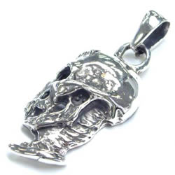 スカルヘッドシルバーペンダントトップ ドクロ ガイコツ 銀の純度92.5％ スターリングシルバー シルバー925 オリジナル 高級 首飾り メンズ レディース ネックレスパーツ シルバーパーツ チャーム ペンダントトップ