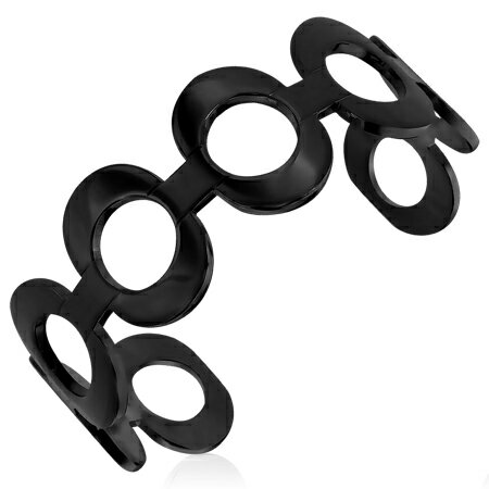 カプチェブラック ステンレス バングル アームレット 腕輪 サージカルステンレス316L メンズ レディース 腕輪 手首 アクセサリー 二の腕 フリーサイズ 腕...