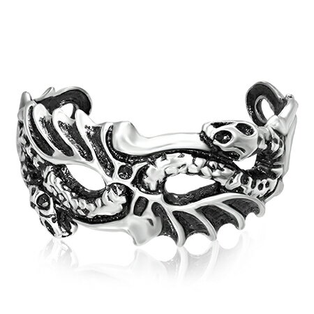 ワイバーン ステンレス バングル アームレット 腕輪 サージカルステンレス316L メンズ レディース 腕輪 手首 アクセサリー 二の腕 フリーサイズ 腕 ブレ...