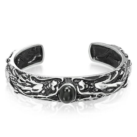 ドラゴンスレイヤー ステンレス バングル アームレット 腕輪 サージカルステンレス316L メンズ レディース 腕輪 手首 アクセサリー 二の腕 フリーサイズ ...