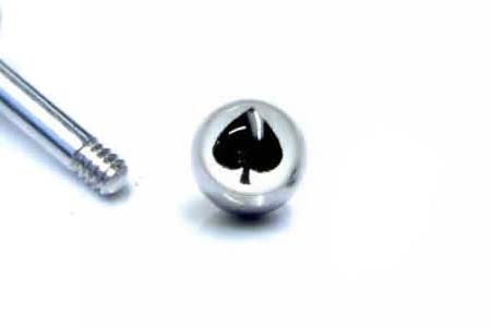 ［16G用 18G用 ボディピアス用ネジパーツ］ トランプネジボール 18ゲージ 16ゲージ 18G 16G スペード ハート クローバー パーツ キャッチ サージカルステンレス316L ネジ式 ネジタイプ バーベル用 サーキュラー用 ラブレット用 へそピアス用 止め具 留め具