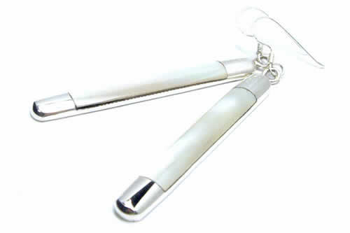 マジェスティックピアス（白蝶貝）/1ペア 両耳 シルバーピアス アメリカンピアス フックピアス シルバー925 スターリングシルバー メンズ レディース 揺れる 22G 22ゲージ 天然石 貝殻 ロング 長い 高級 本物 銀のピアス プレゼント ギフト 結婚式 パーティー ホワイト