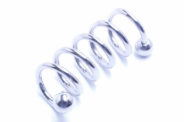 [ 14G 16G スパイラルバーベル ] 5フープ スパイラル ツイストバーベル 14ゲージ 16ゲージ 14GA 16GA ボディピアス サージカルステンレス316L メンズ レディース ひねり コークスクリュー コークスクリュウ ネジボール へそ 耳 軟骨 クチ 口 臍 ヘリックス 5回転 5回巻き