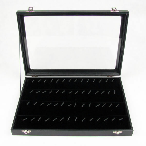 ガラスディスプレイケース(ペンダントトップ用)ネックレストップ ジュエリーボックス ブラック ベルベット 収納 ピアス 指輪 パーツ アクセサリー プレゼント ...