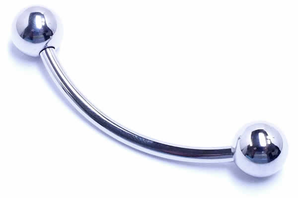 [8G 内ネジ 内径25cm以上 長いタイプ] インターナル ロングバナナバーベル 1個販売 8ゲージ サージカルステンレス316L 逆ネジ カーブバーベル ボディピアス メンズ レディース へそピアス ヘソピアス 臍ピアス ネジボール ファーストピアス プレーン シンプル
