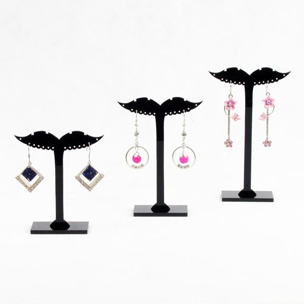 ウィングピアススタンド(ブラック):3個セット 黒色 ピアスたて ピアスディスプレイ 店舗用にも 什器 フリマ アクセサリー ネックレス チョーカー ブレスレッ...