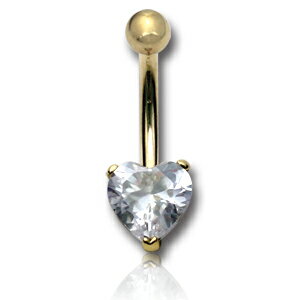 14金プチハートへそピアス 14G 14ゲージ 臍ピアス ヘソピアス ボディピアス 大人 本物の金 安心素材 K14 イエローゴールド 高級 プレゼント ギフト...