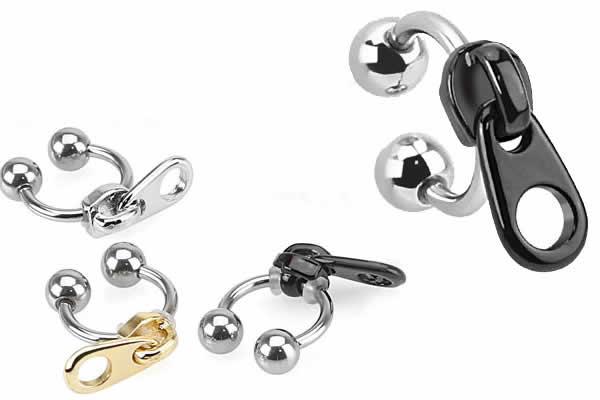 [おもしろい ボディーピアス 16G] ジッパーチャーム サーキュラーバーベル 1個販売 16ゲージ 16g 軟骨 ボディピアス ファスナー 面白い メンズ レディース サージカルステンレス316L リング型 ネジボール ヘリックス 軟骨 口ピアス リップ クチピアス プレゼント 人気 鼻