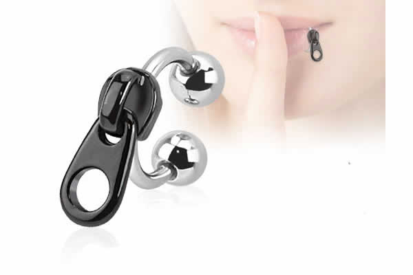 [おもしろい ボディーピアス 16G] ジッパーチャーム サーキュラーバーベル 1個販売 16ゲージ 16g 軟骨 ボディピアス ファスナー 面白い メンズ レディース サージカルステンレス316L リング型 ネジボール ヘリックス 軟骨 口ピアス リップ クチピアス プレゼント 人気 鼻