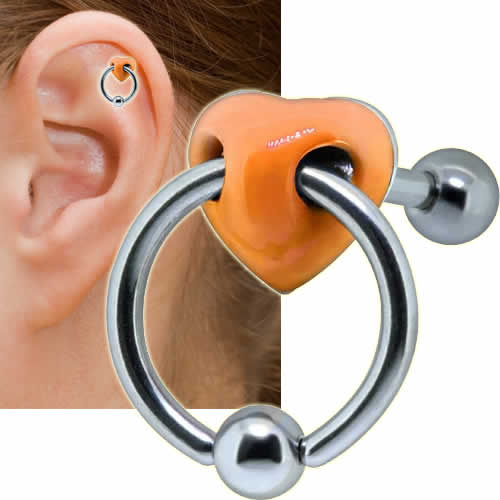 ハートノッカーヘリックス 16ゲージ 16G 軟骨 ヘリックス 耳 ボディピアス トラガス アンテナ ラインストーン ジルコニア クリスタル メンズ レディース サージカルステンレス 低アレルギー ストレートバーベル ネジボール おもしろ キャプティブビーズリング