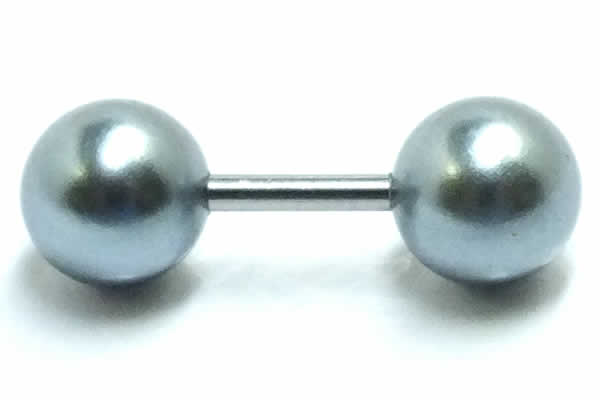[ 14G ]パール ストレートバーベル 真珠 ピンク ホワイト ブラック 黒色 白色 14ゲ...