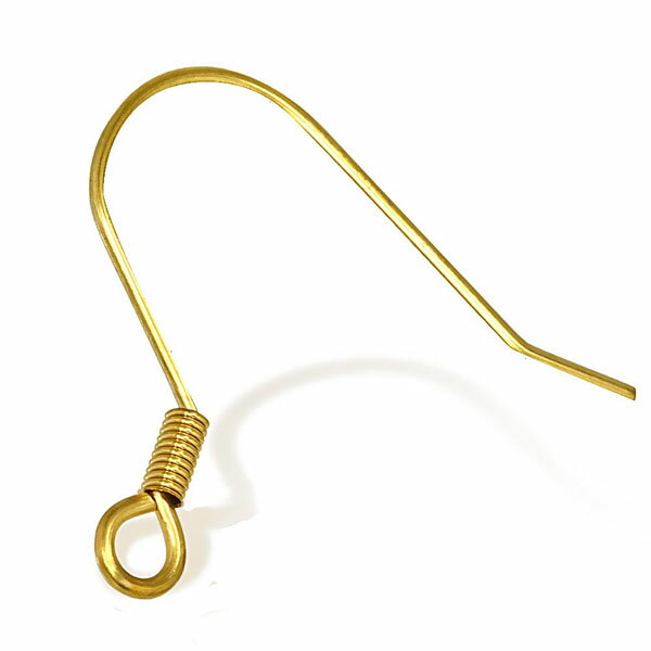 サージカルステンレス316L ゴールドステンレスフックパーツ(M) ピアスパーツ DIY用 アメリカンピアス フックピアス 低アレルギー ステンレスピアス メン...