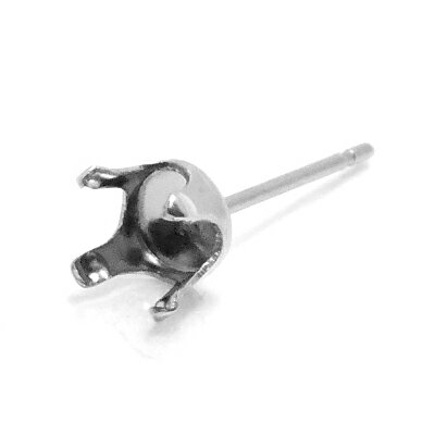 5mmジュエル立て爪ステンレスDIY用スタッドピアス サージカルステンレス ステンレス ピアス パーツ キャッチピアス スタッドピアス ポスト ジュエル ストー...