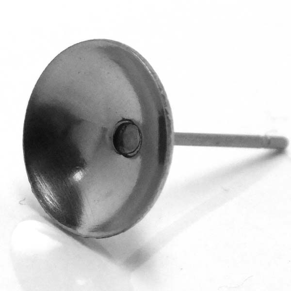 10mm丸皿台座ステンレスDIY用スタッドピアス/サージカルステンレス ステンレス ピアス パーツ キャッチピアス スタッドピアス ポスト ジュエル ストーン ...