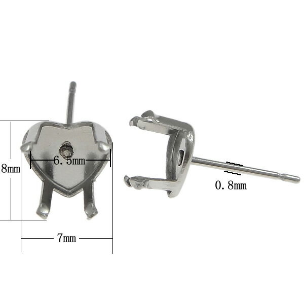 ハートたて爪ステンレスDIY用スタッドピアス/...の紹介画像2
