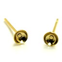 4mmゴールド丸皿台座ステンレスDIY用スタッドピアス/サージカルステンレス ステンレス316L ピアス パーツ キャッチピアス 金メッキ ポスト ジュエル ス...