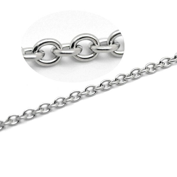 5.0mmx4.0mmあずきステンレスチェーン/10cm単位 サージカルステンレス316L 手作り DIY ネックレス ブレスレット アンクレット ボディチェー...