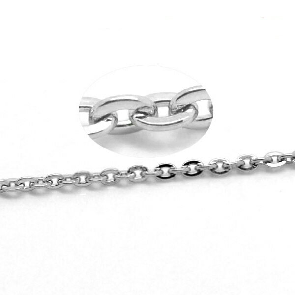 2.0mmx1.5mmフラットあずきステンレスチェーン/10cm単位 サージカルステンレス316L 手作り DIY ネックレス ブレスレット アンクレット ボデ...