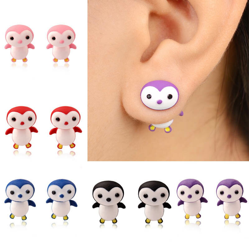 楽天ピアス専門ショップGreen Piercingフィギアピアス（ペンペン）/1個販売 ペンギン バックキャッチピアス 面白 手作り ピアス ユニーク おもちゃ アニマル 動物 立体ピアス 3D おもしろ ファッションピアス おもしろピアス 人形 ヌイグルミ 立体 オモシロ ネタ 笑 メンズ レディース ハンドメイド 20G 20ゲージ