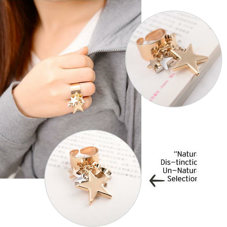 ターゲットスター ファランジリング 1個販売 指輪 チップリング メンズ レディース フォークリング ミディリング フィンガーリング 結婚式 パーティ 指先の指輪 関節の指輪 デート プレゼント ペアリング 星 シルバー ゴールド 金メッキ 銀メッキ フリーサイズ