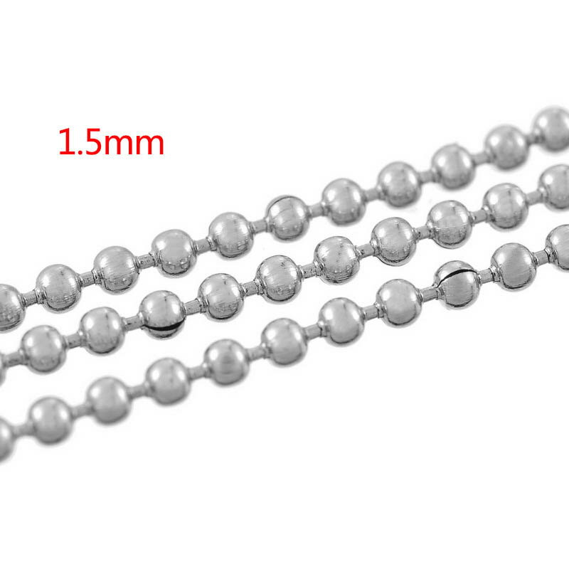 1.5mmボールステンレスチェーン 10cm単位 サージカルステンレス316L DIY ネックレス ブレスレット アンクレット パーツ 量り売り チョーカー 定...