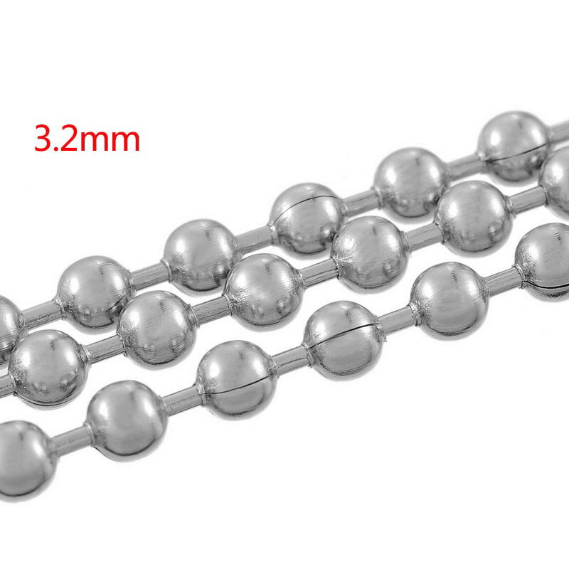 3.2mmボールステンレスチェーン 10cm単位 サージカルステンレス316L DIY ネックレス ブレスレット アンクレット パーツ 量り売り チョーカー 定...